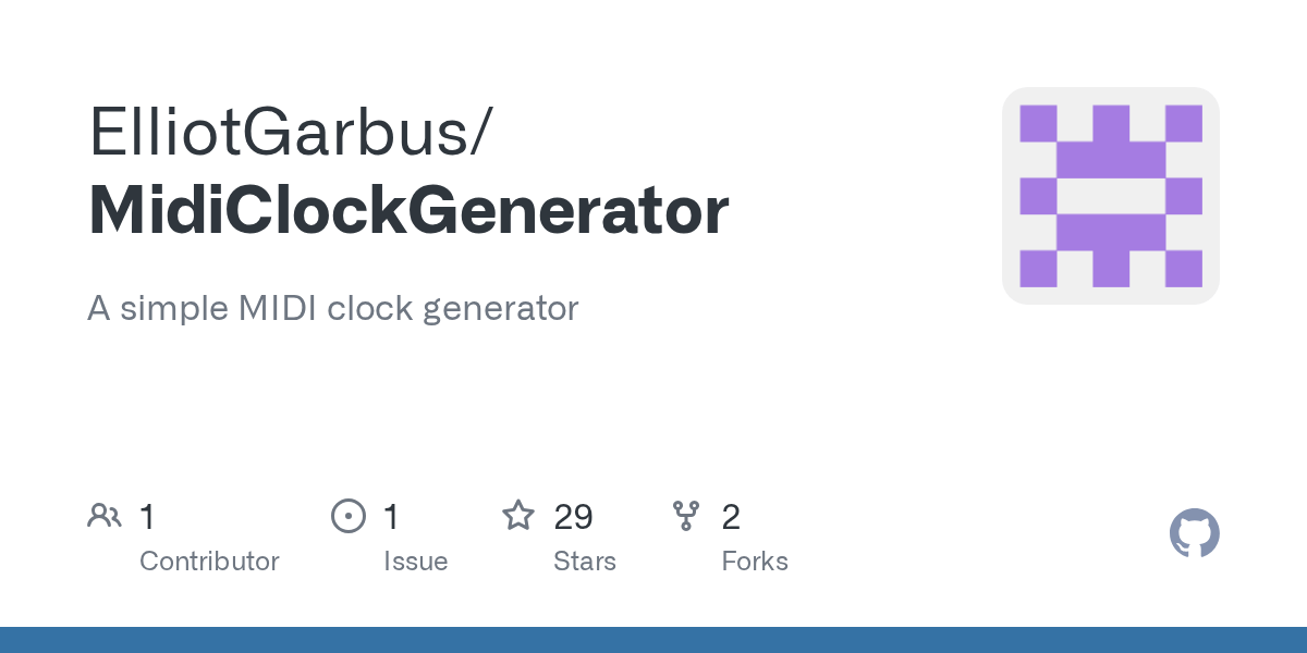 GitHub ElliotGarbus/MidiClockGenerator A simple MIDI clock generator