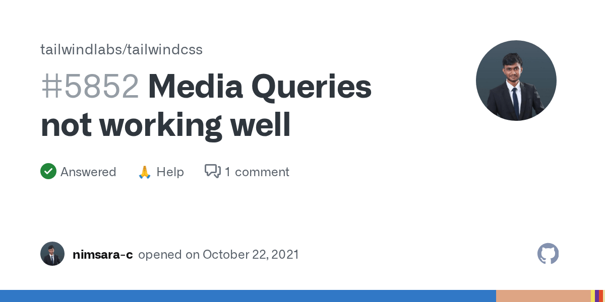 Media Queries not working well · tailwindlabs tailwindcss · Discussion