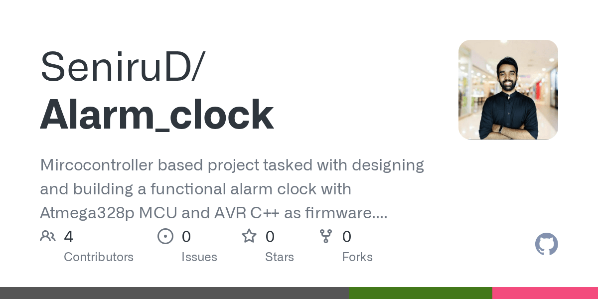 GitHub SeniruD/Alarm_clock Mircocontroller based project tasked with