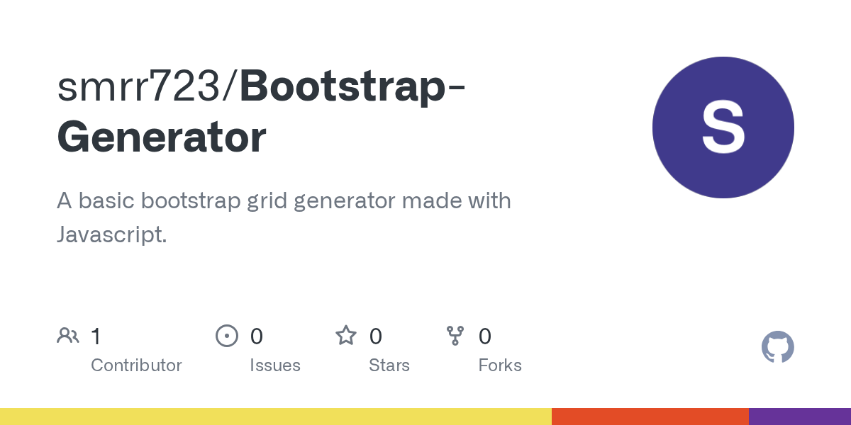 GitHub smrr723/BootstrapGenerator A basic bootstrap grid generator