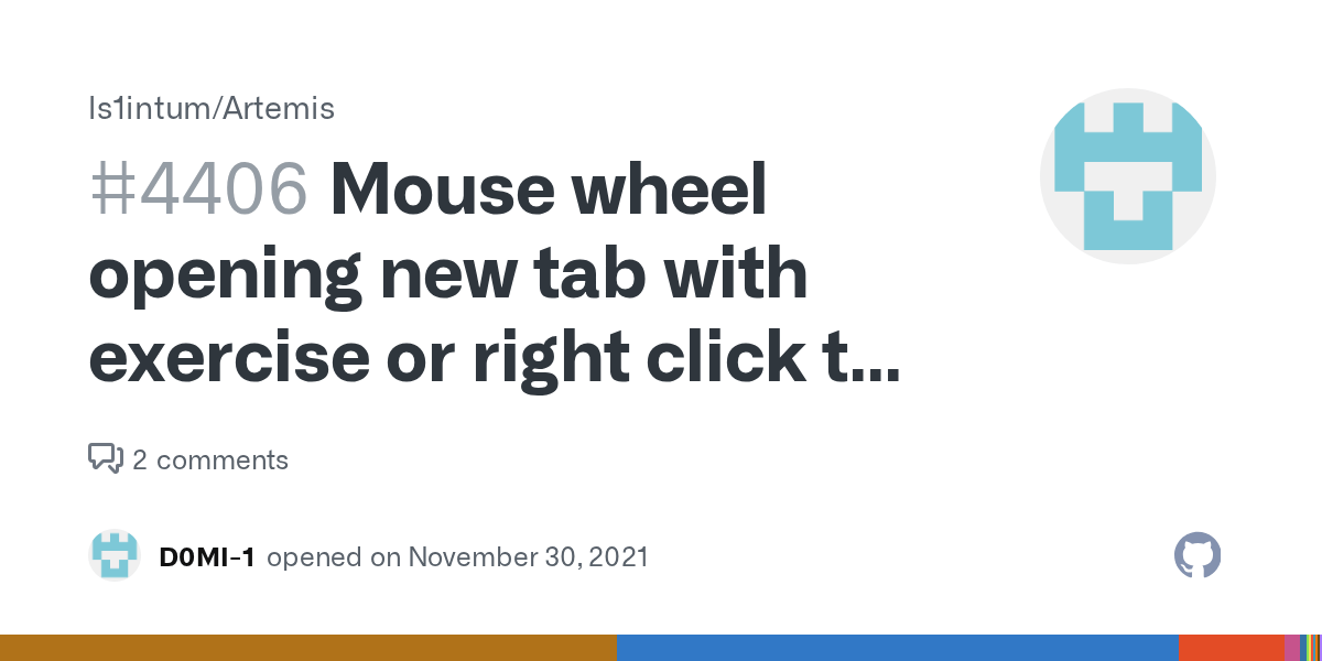 Mouse wheel opening new tab with exercise or right click to open new