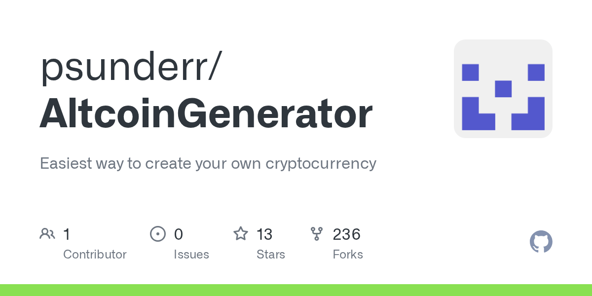GitHub psunderr/AltcoinGenerator Easiest way to create