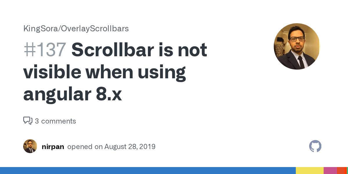 Scrollbar is not visible when using angular 8.x · Issue 137 · KingSora/OverlayScrollbars · GitHub