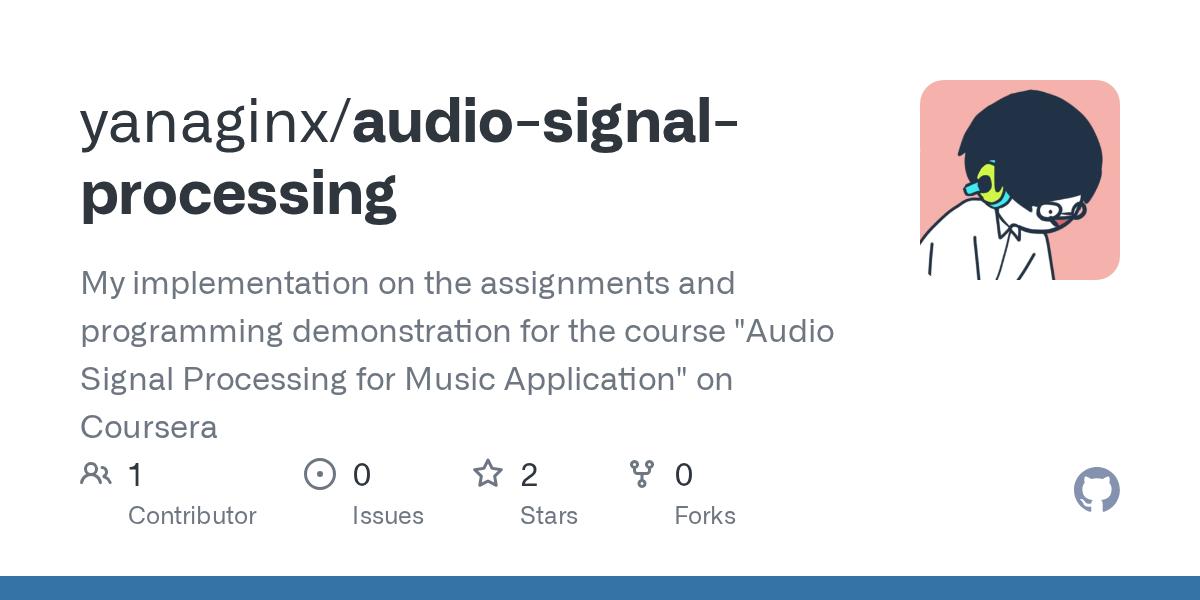 GitHub yanaginx/audiosignalprocessing My implementation on the