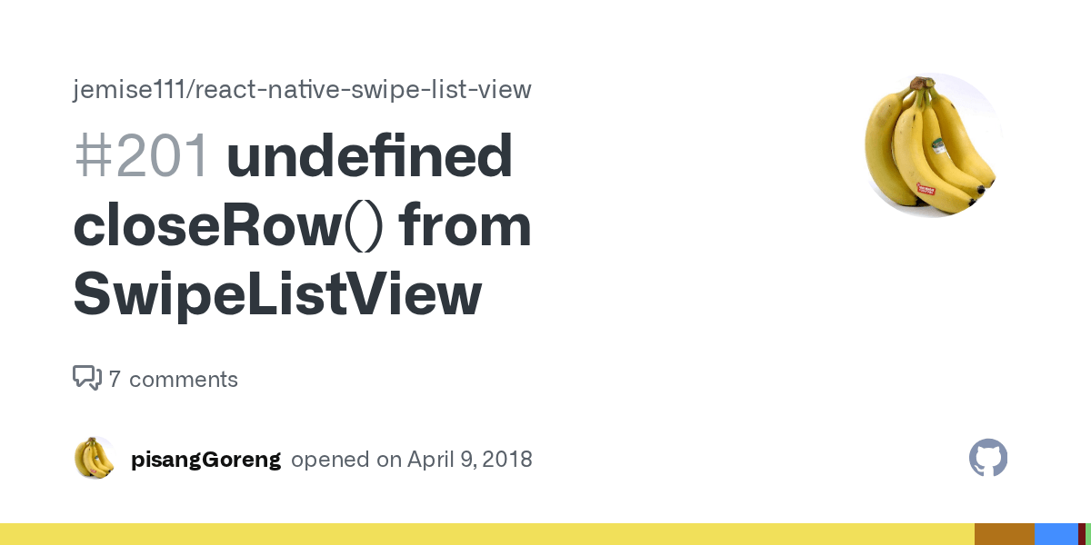 undefined closeRow() from SwipeListView · Issue 201 · jemise111/reactnativeswipelistview