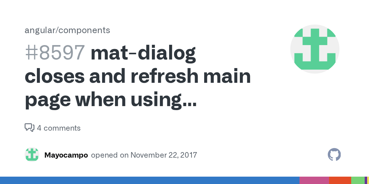 matdialog closes and refresh main page when using animations on divs