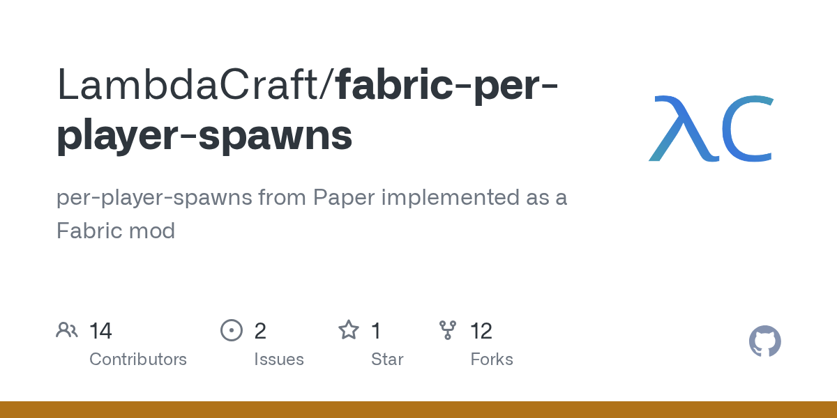 GitHub LambdaCraft/fabricperplayerspawns perplayerspawns from