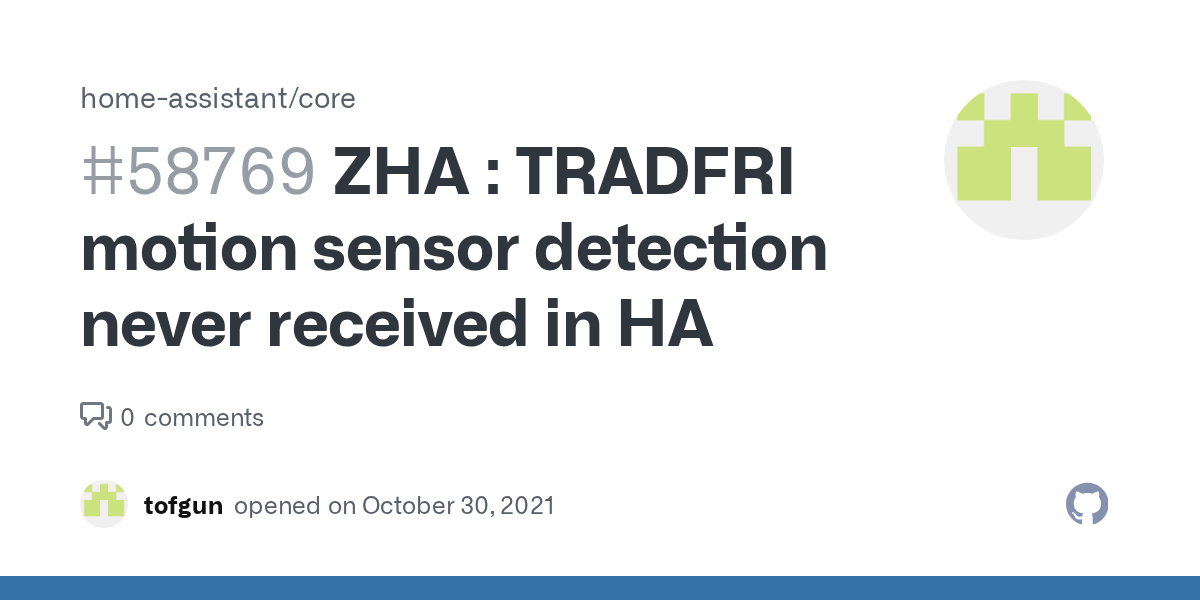 ZHA TRADFRI motion sensor detection never received in HA · Issue