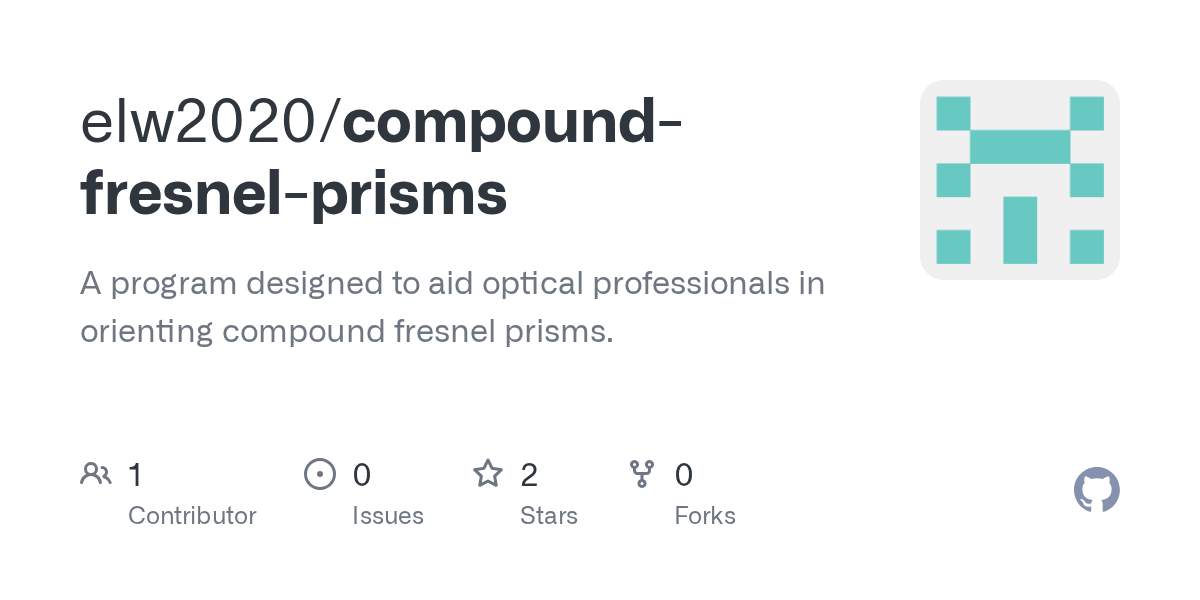 GitHub A program designed to aid optical professionals in