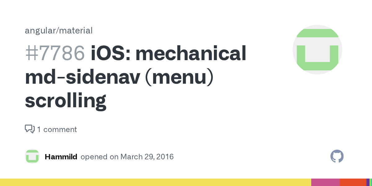 iOS mechanical mdsidenav (menu) scrolling · Issue 7786 · angular