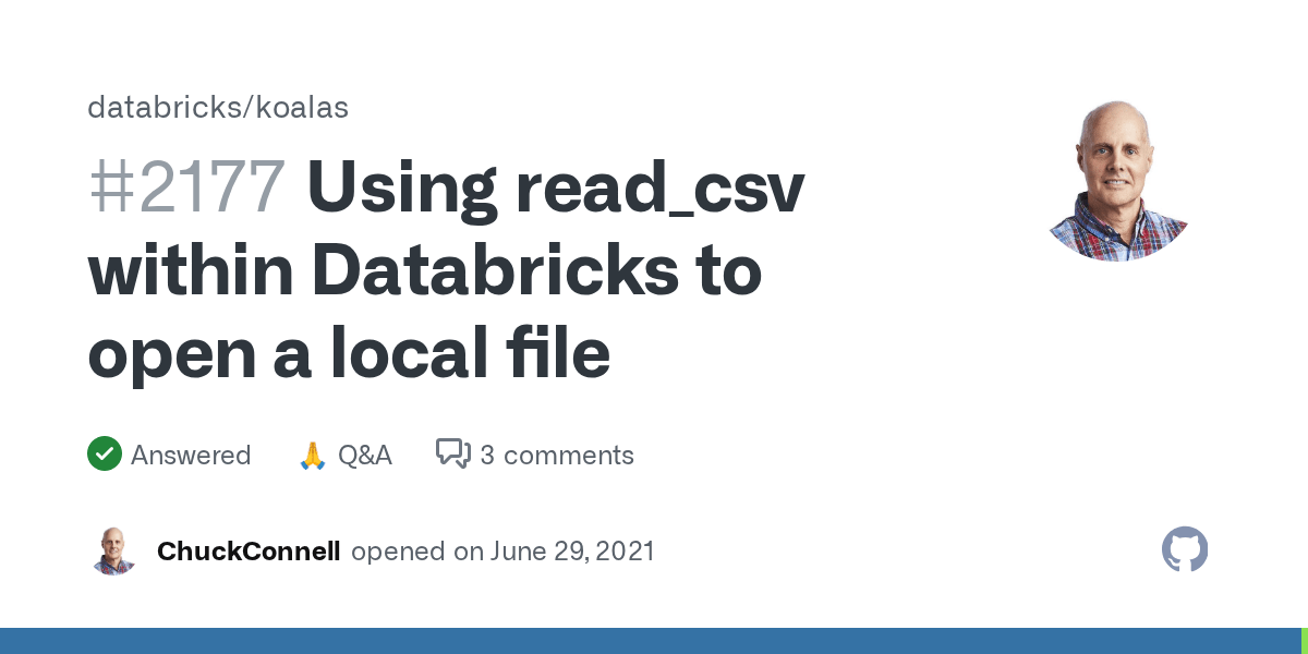 Using read_csv within Databricks to open a local file · databricks