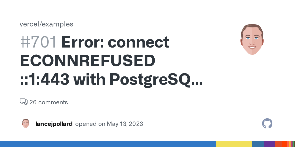 Error connect ECONNREFUSED 1443 with PostgreSQL and Next.js locally