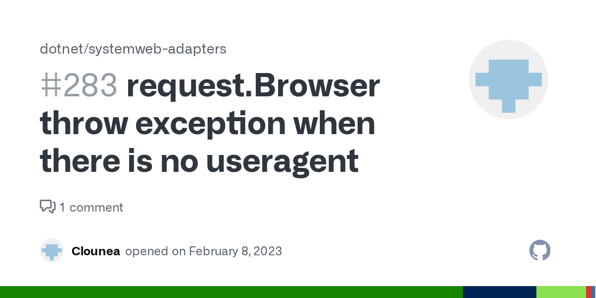 request.Browser throw exception when there is no useragent · Issue 283