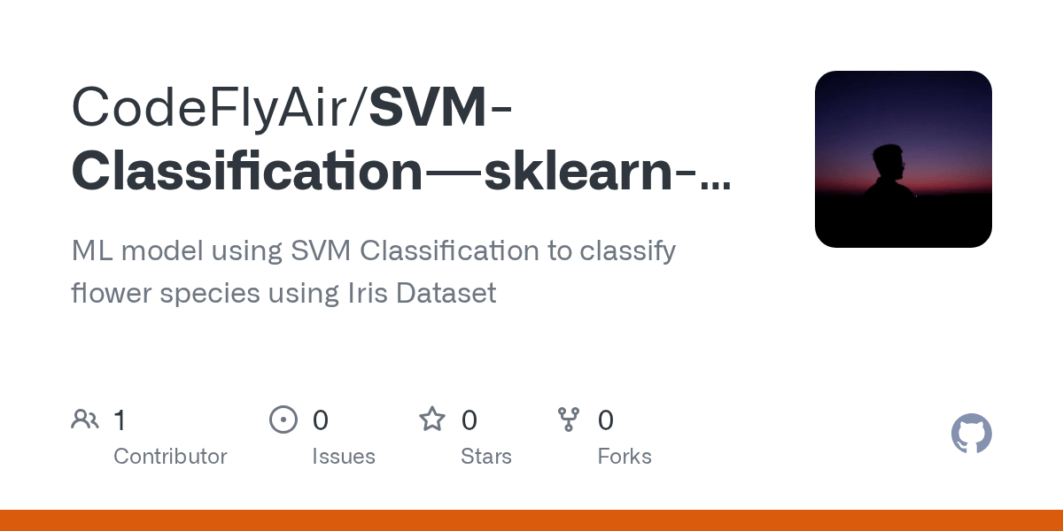 GitHub CodeFlyAir/SVMClassificationsklearnIrisDataset ML model