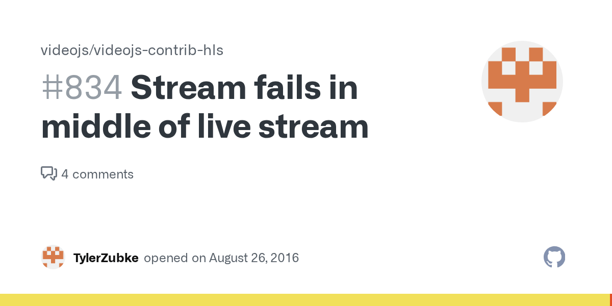 Stream fails in middle of live stream · Issue 834 · videojs/videojs