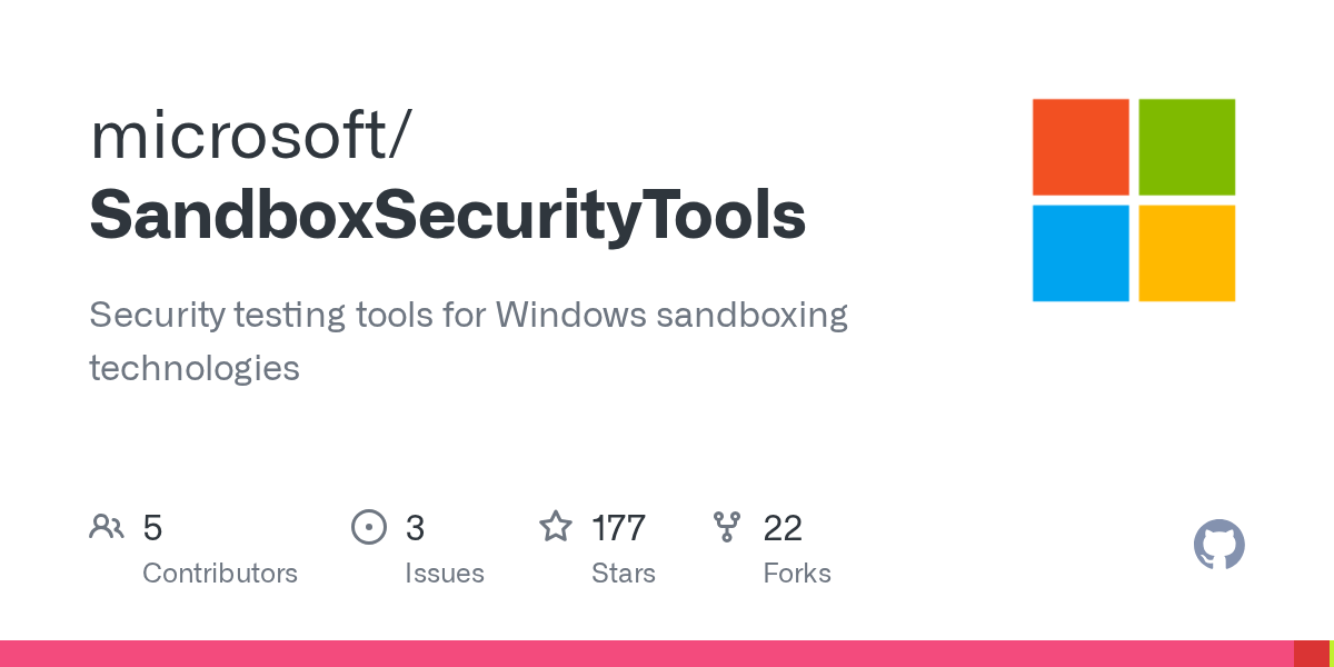 GitHub microsoft/SandboxSecurityTools Security testing tools for