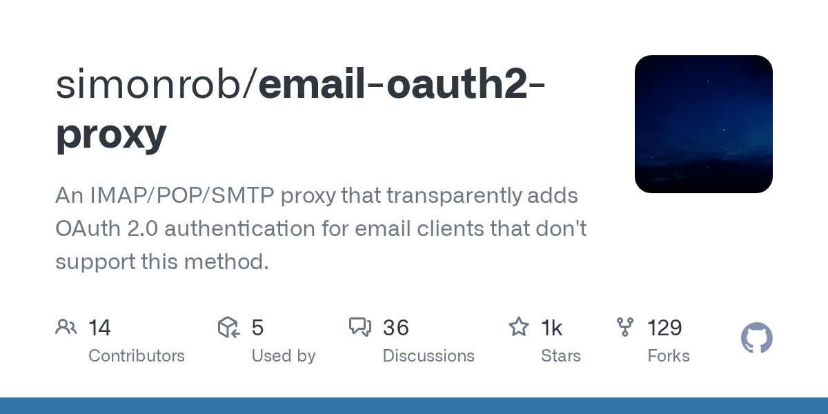 Oauth2 email proxy for legacy email clients Discussion It's FOSS