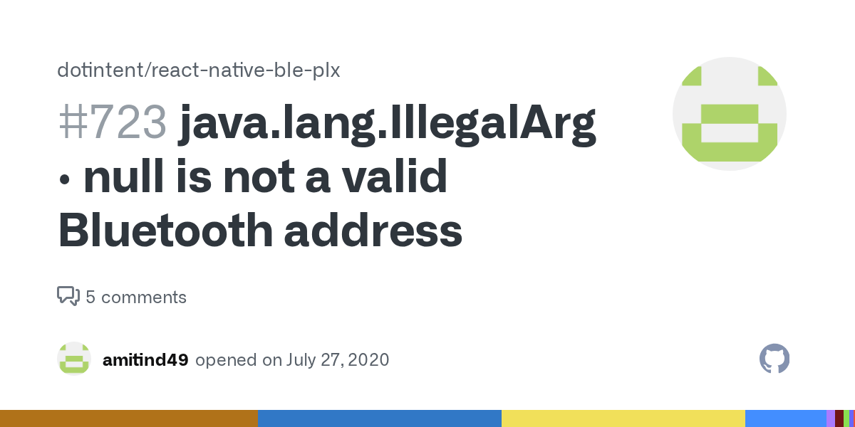 java.lang.IllegalArgumentException · null is not a valid Bluetooth