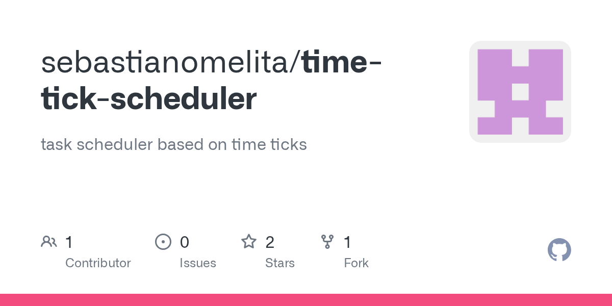 GitHub sebastianomelita/timetickscheduler task scheduler based on