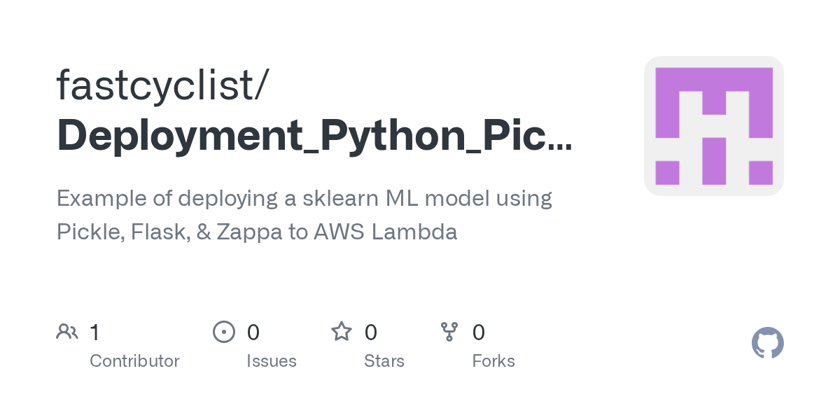 GitHub fastcyclist/Deployment_Python_Pickle_Flask_Zappa_AWSLambda