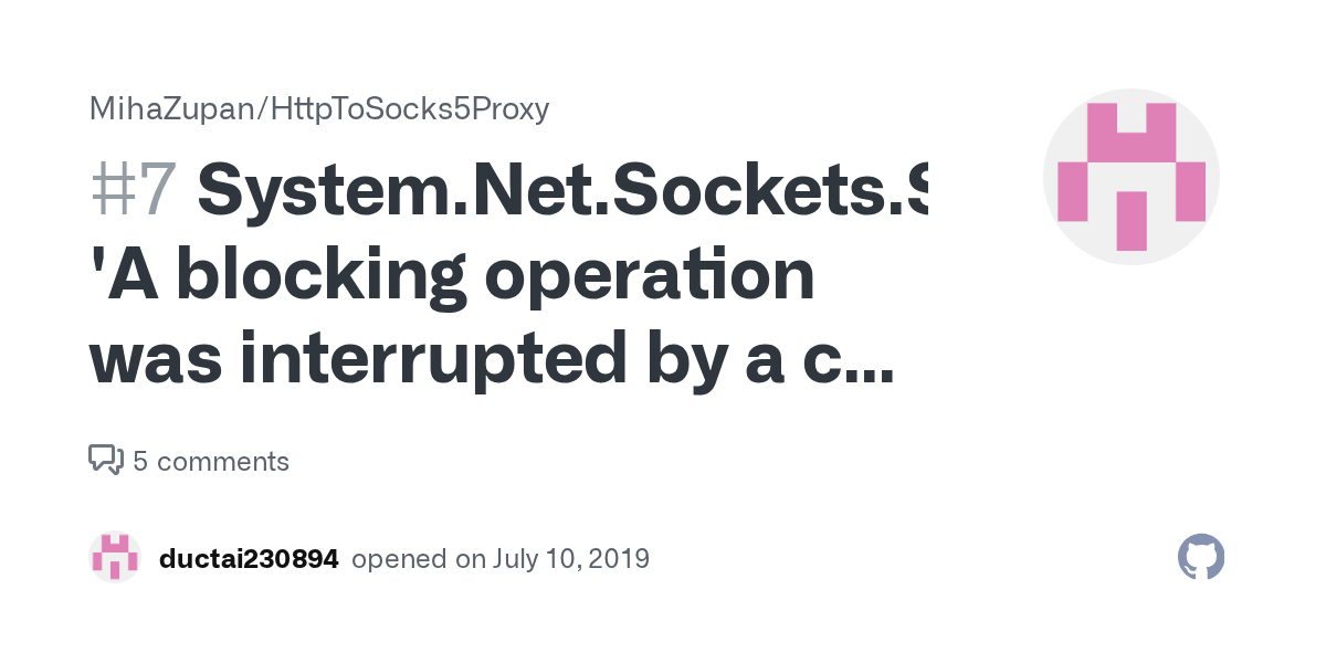 'A blocking operation was