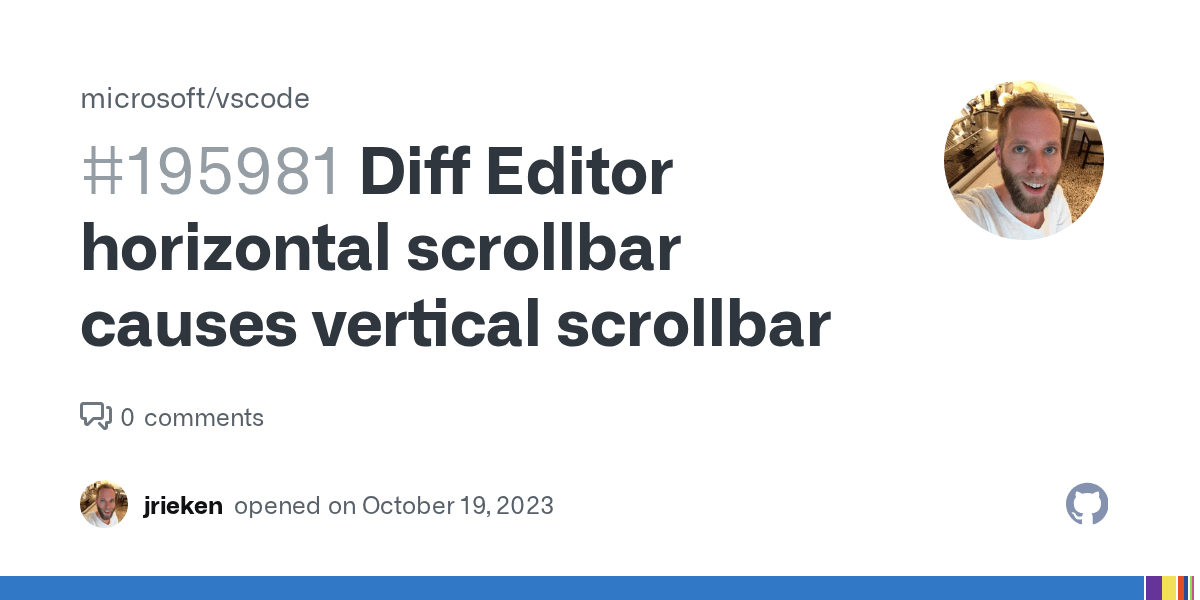 Diff Editor horizontal scrollbar causes vertical scrollbar · Issue