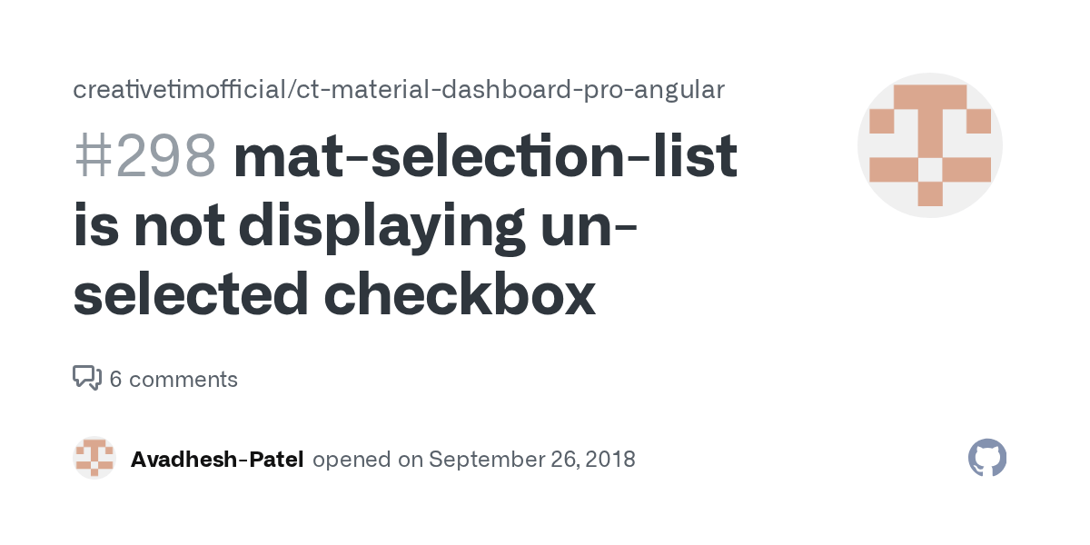 matselectionlist is not displaying unselected checkbox · Issue 298