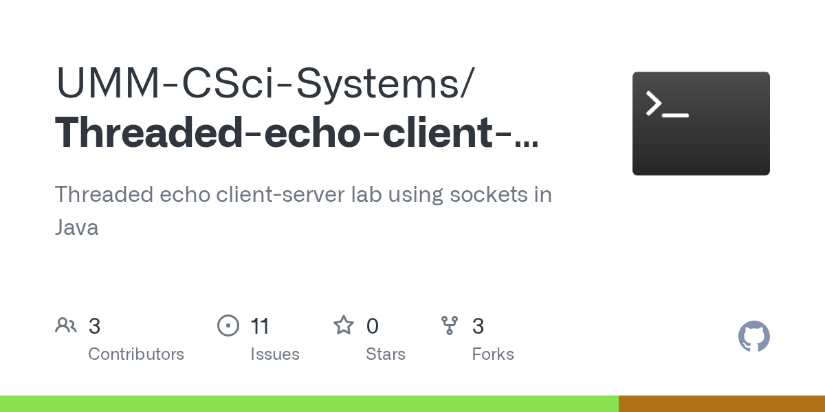 GitHub UMMCSciSystems/Threadedechoclientserver Threaded echo clientserver lab using