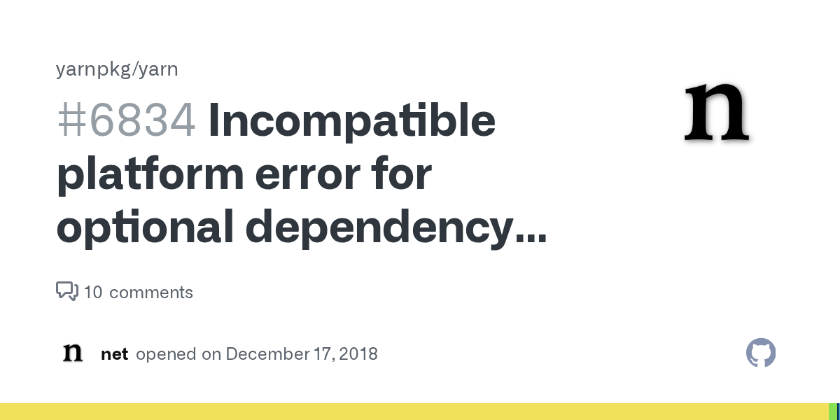 platform error for optional dependency with resolution entry · Issue 6834