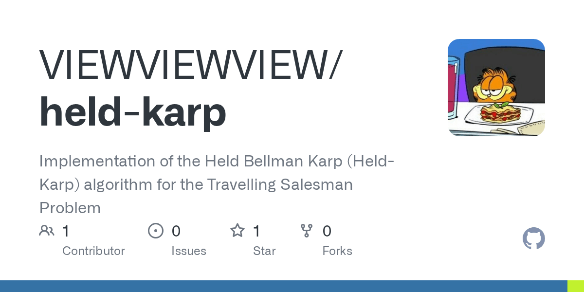 GitHub VIEWVIEWVIEW/heldkarp Implementation of the Held Bellman