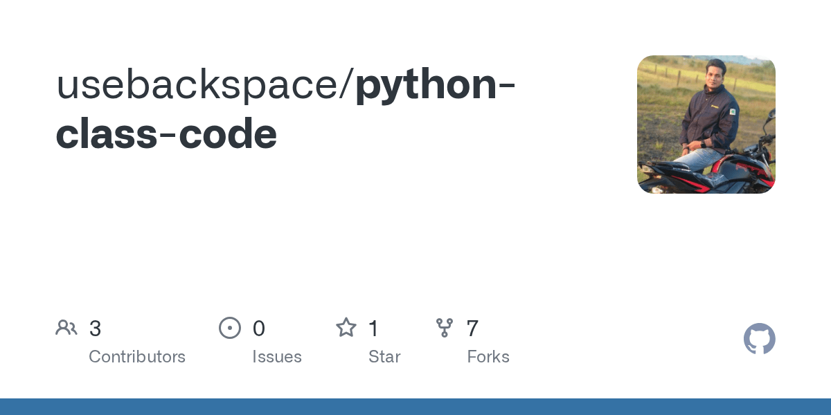 GitHub usebackspace/pythonclasscode