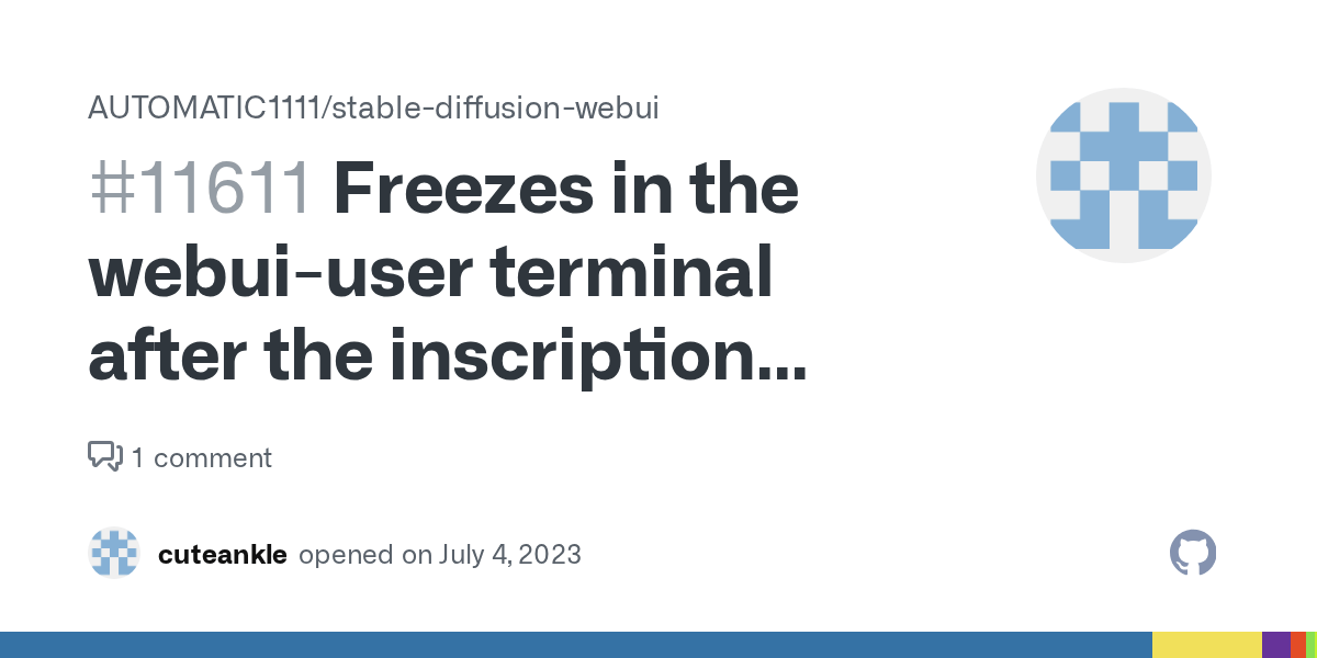 Freezes in the webuiuser terminal after the inscription 'collecting