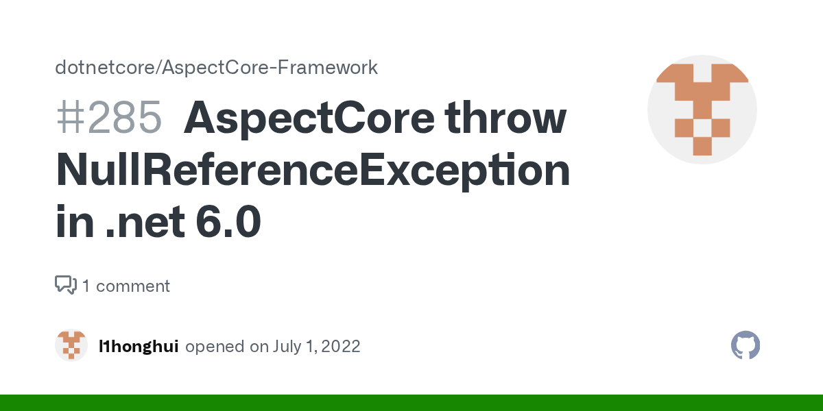 AspectCore throw NullReferenceException in 6.0 · Issue 285