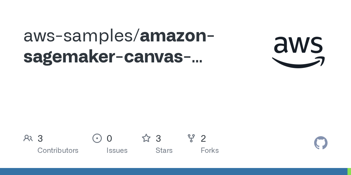 GitHub awssamples/amazonsagemakercanvasservicecatalog