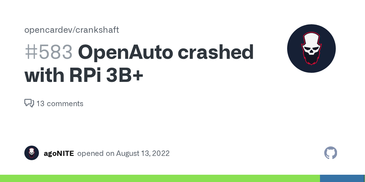 OpenAuto crashed with RPi 3B+ · Issue 583 · opencardev/crankshaft · GitHub