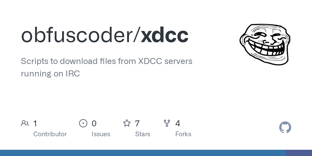 GitHub obfuscoder/xdcc Scripts to download files from XDCC servers