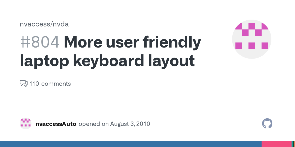 More user friendly laptop keyboard layout · Issue 804 · nvaccess/nvda