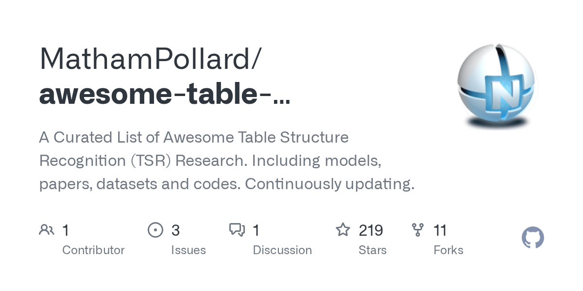 GitHub MathamPollard/awesometablestructurerecognition A Curated