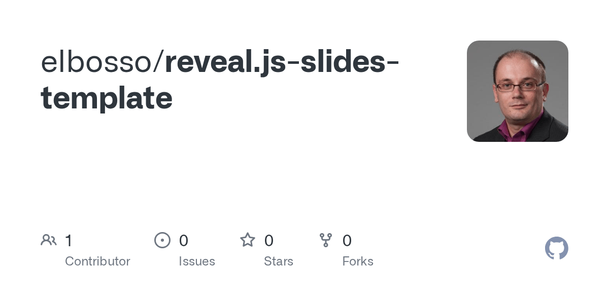 GitHub elbosso/reveal.jsslidestemplate This is a template for