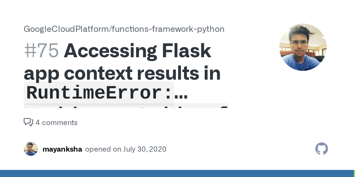 Accessing Flask app context results in `RuntimeError Working outside