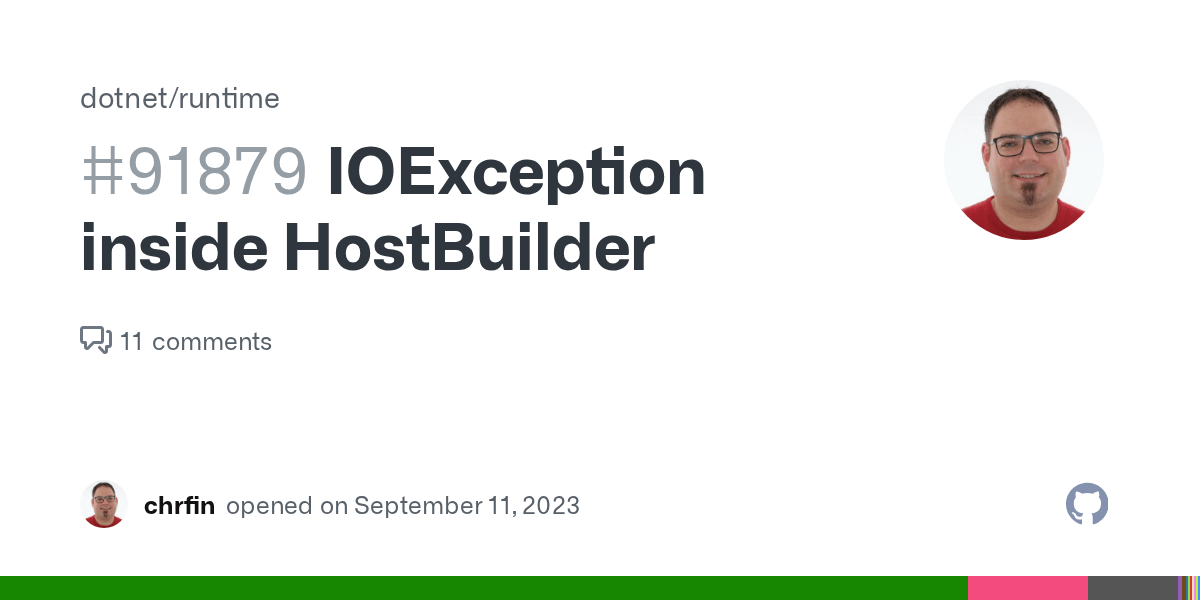 IOException inside HostBuilder · Issue 91879 · · GitHub