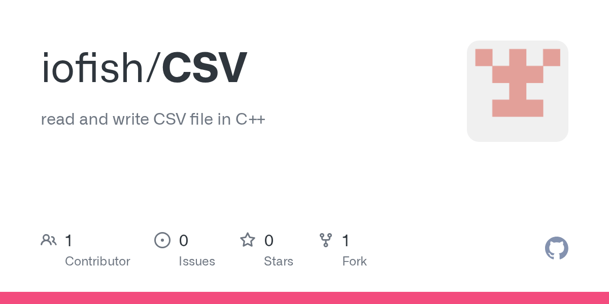 GitHub iofish/CSV read and write CSV file in C++