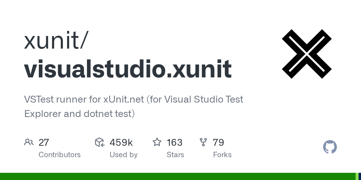 GitHub xunit/visualstudio.xunit VSTest runner for (for