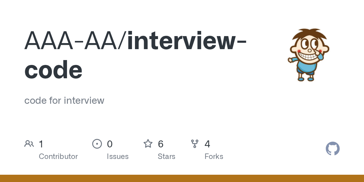 GitHub AAAAA/interviewcode code for interview