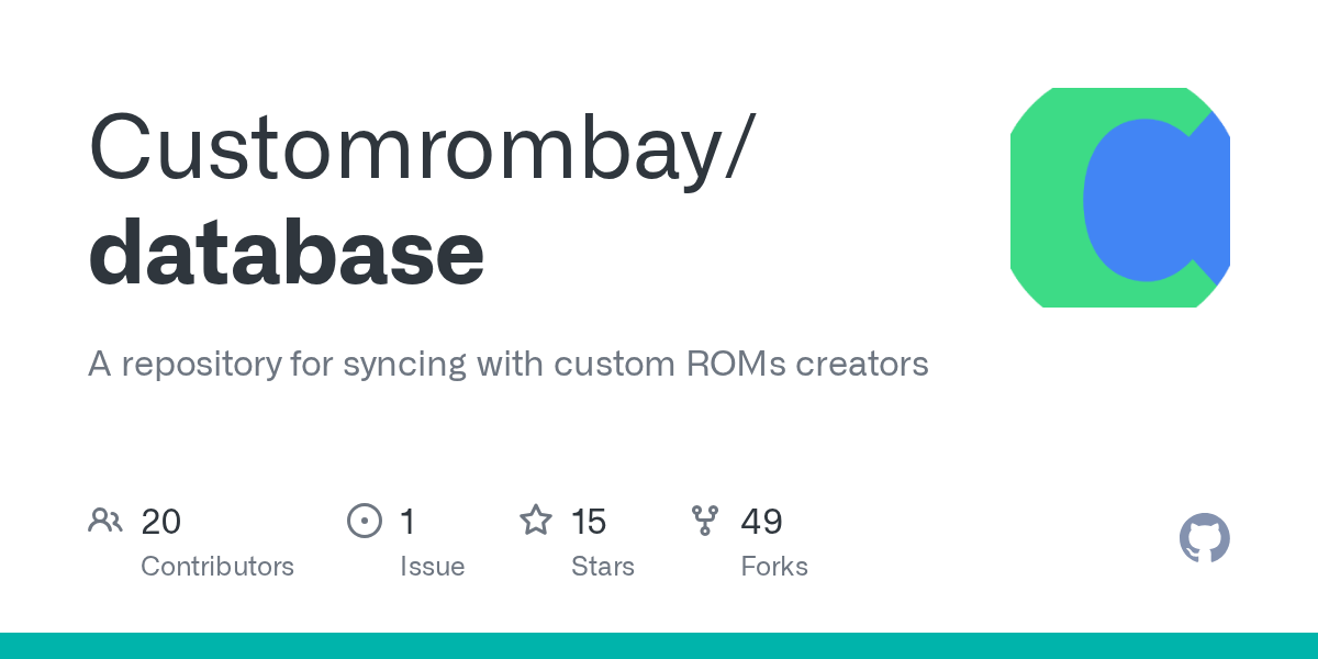 GitHub Customrombay/database A repository for syncing with custom
