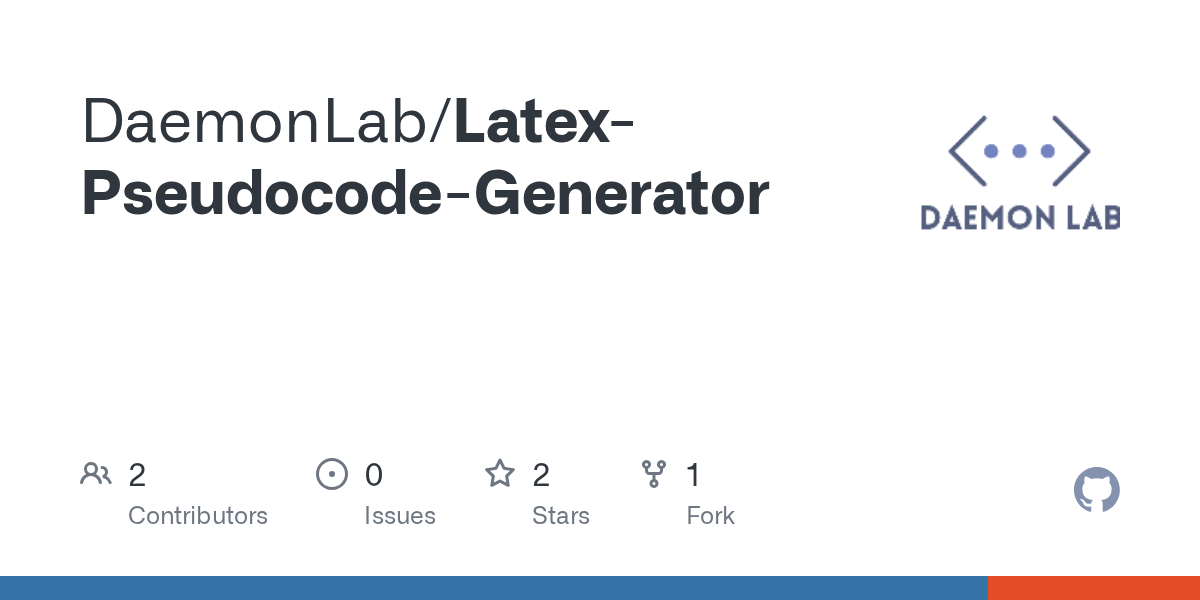 GitHub DaemonLab/LatexPseudocodeGenerator
