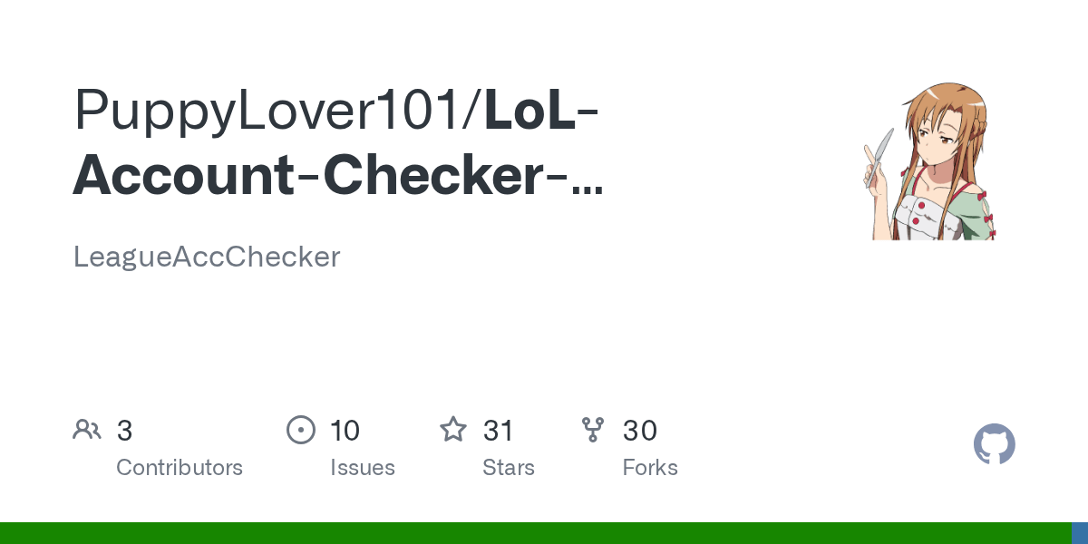 GitHub PuppyLover101/LoLAccountCheckerPuppyLover101 LeagueAccChecker