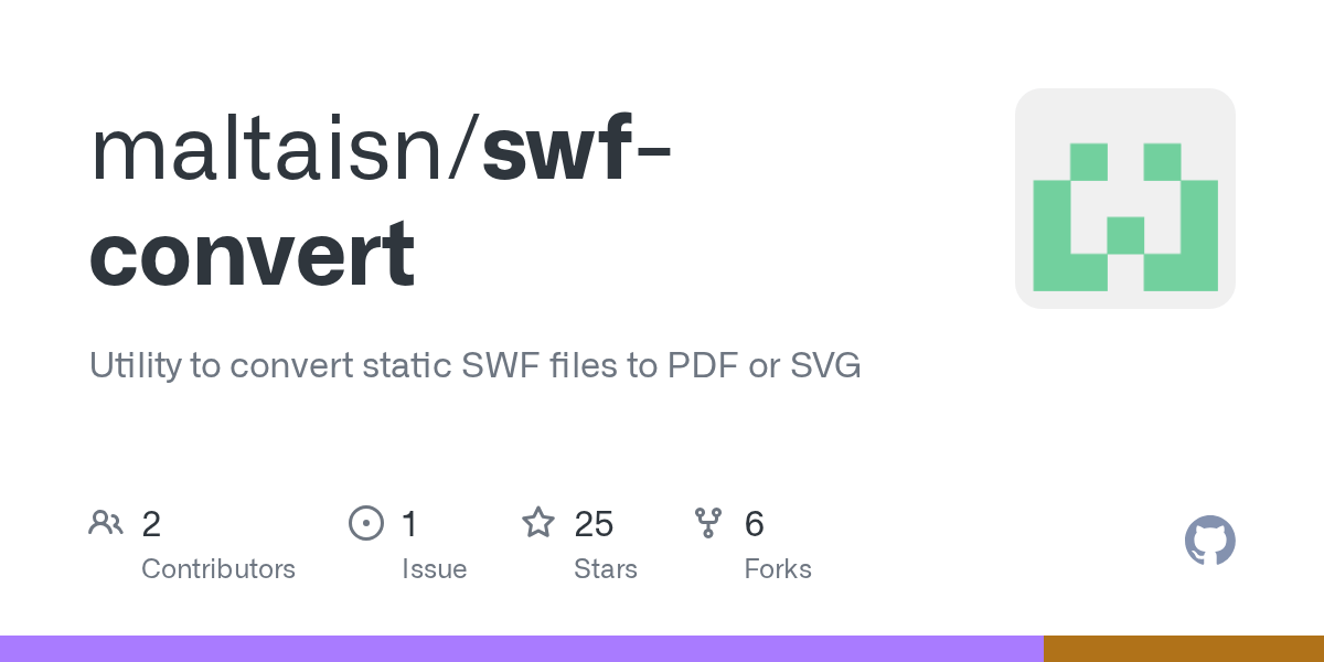 GitHub maltaisn/swfconvert Utility to convert static SWF files to