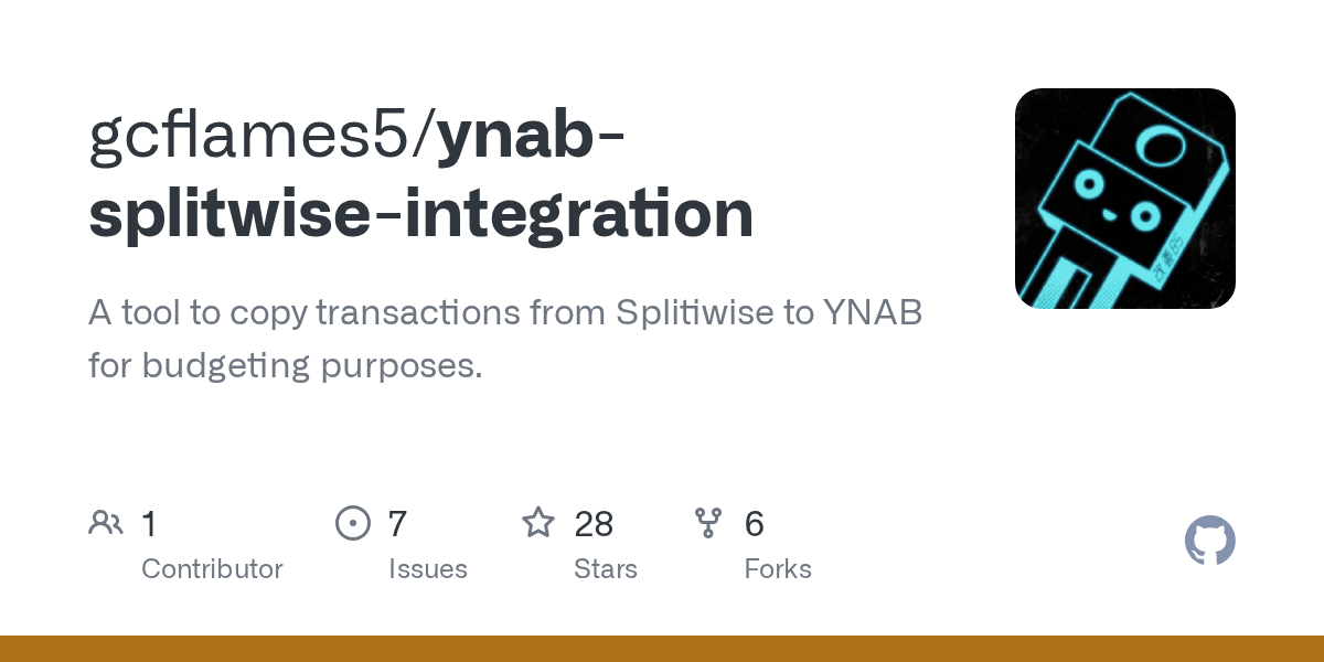GitHub gcflames5/ynabsplitwiseintegration A tool to copy transactions from Splitiwise to