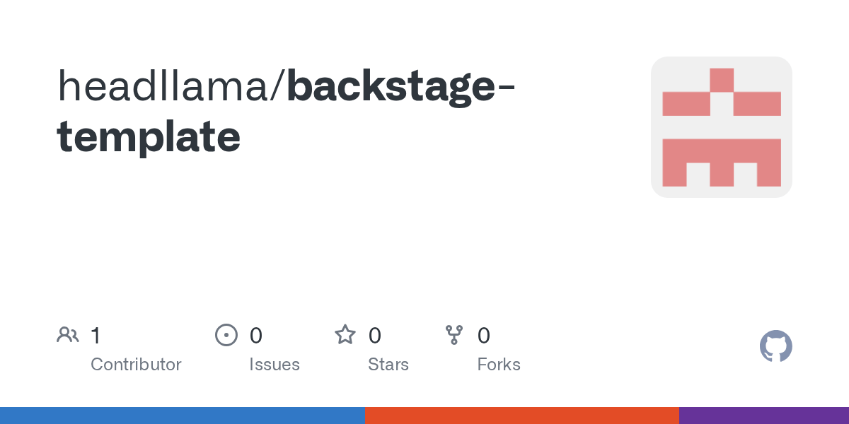 GitHub headllama/backstagetemplate